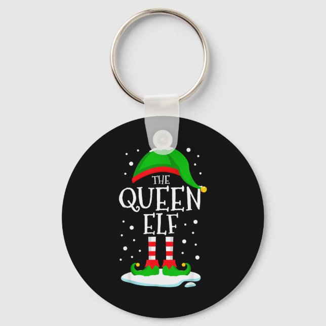 The Queen Elf Christmas Family Matching Xmas Women Keychain (Front)