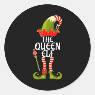 The Queen Elf Family Matching Christmas 2023  Classic Round Sticker