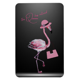 The Queen Has Retired Classy Chic Pink Flamingo Magnet