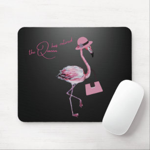 The Queen Has Retired Classy Chic Pink Flamingo Mouse Pad