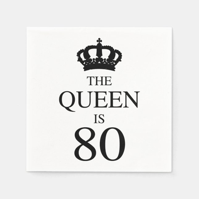 The Queen Is 80 Paper Napkins (Front)