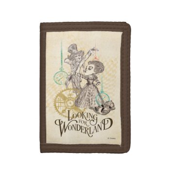 The Queen & Mad Hatter | Looking For Wonderland 3 Tri-fold Wallet by AliceLookingGlass at Zazzle