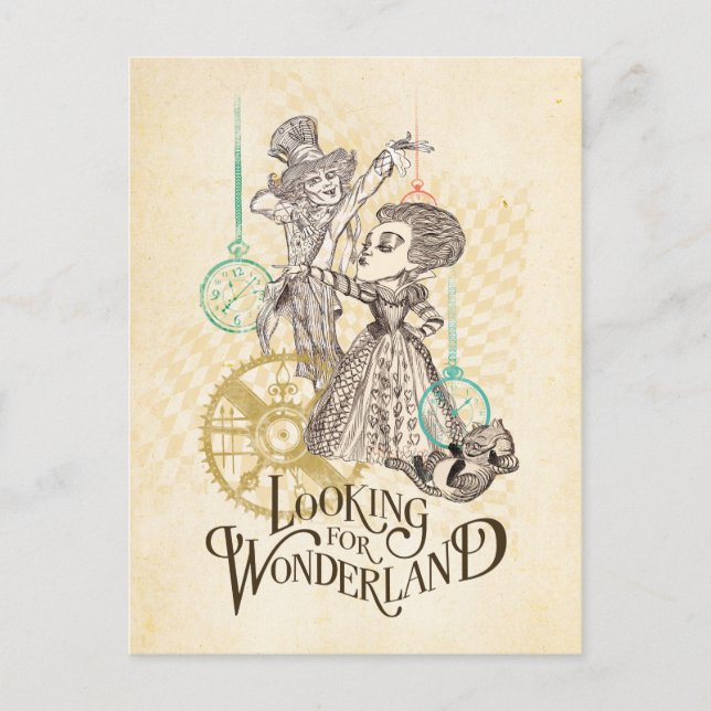The Queen & Mad Hatter | Looking for Wonderland Postcard (Front)