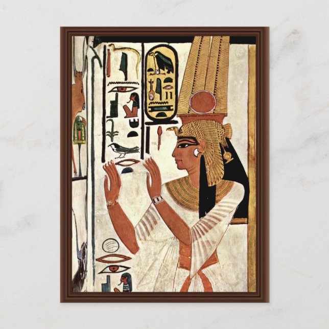 The Queen Nefertari In Prayer Stance By Maler Der Postcard (Front)