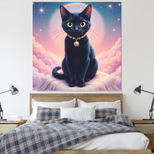 The Queen Of Black Cat Heaven Canvas Print