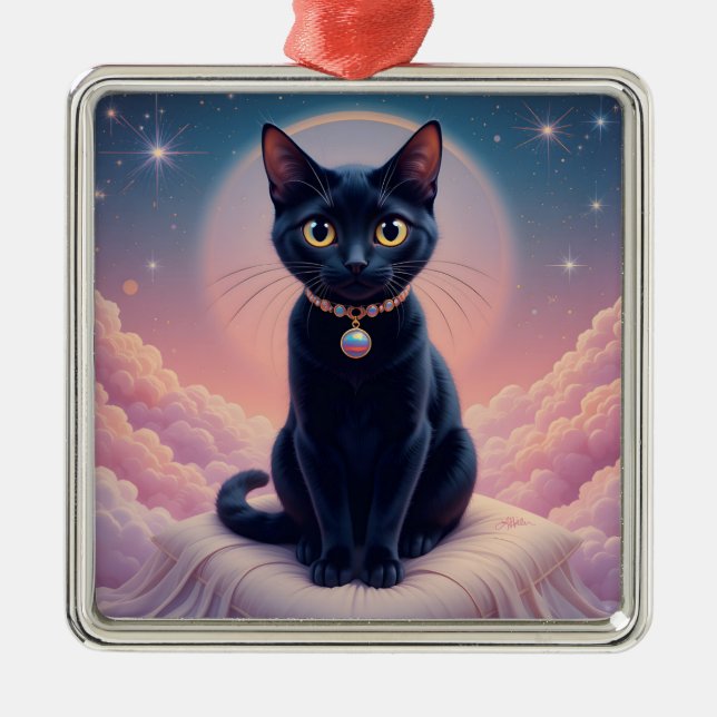 The Queen Of Black Cat Heaven Metal Ornament (Front)