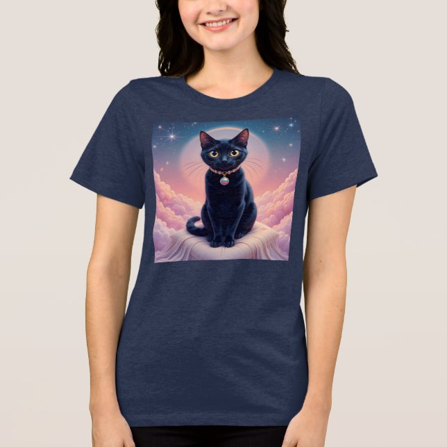 The Queen Of Black Cat Heaven Tri-Blend Shirt (Front)