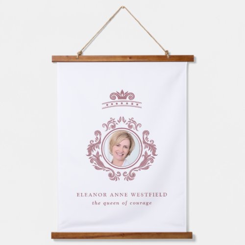The Queen of Courage Rose Gold Baroque Photo Name Hanging Tapestry