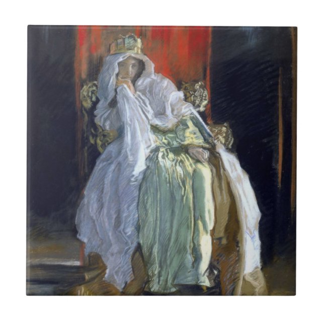The Queen of Denmark (by Edwin Austin Abbey) Ceramic Tile (Front)