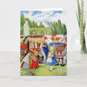 THE QUEEN OF HEARTS AND ALICE IN WONDERLAND CARD