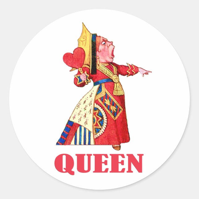 THE QUEEN OF HEARTS CLASSIC ROUND STICKER (Front)