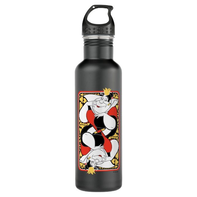 The Queen of Hearts | Deck of Cards Stainless Steel Water Bottle (Front)