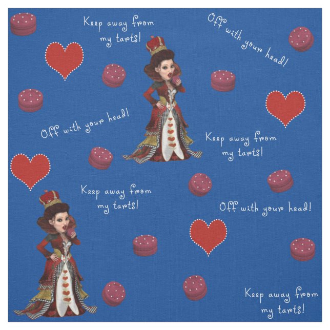 The Queen Of Hearts Has Some Tarts Print Fabric (Swatch)