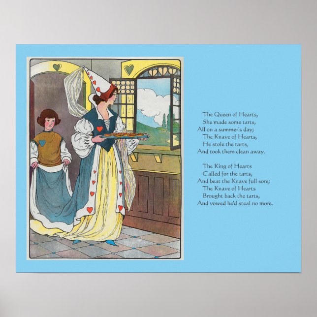 The Queen of Hearts Made Some Tarts, Nursery Rhyme Poster (Front)
