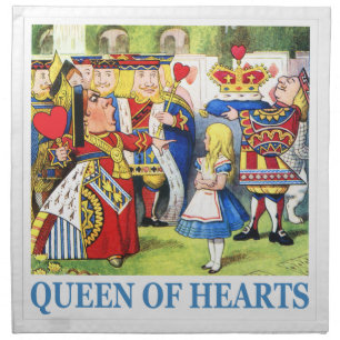 The Queen of Hearts meets Alice in Wonderland Napkin