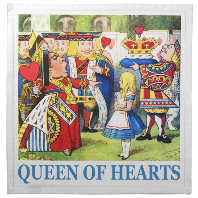 The Queen of Hearts meets Alice in Wonderland Napkin (Front)