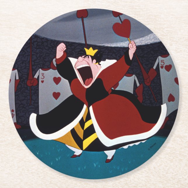 The Queen of Hearts | Mid Shout Round Paper Coaster (Front)