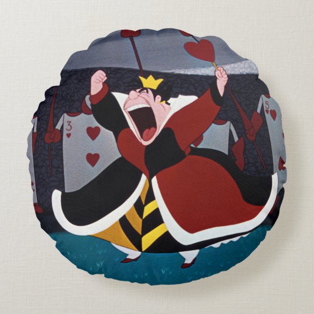 The Queen of Hearts | Mid Shout Round Pillow (Front)