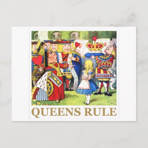 The Queen of Hearts Says  Queens Rule Postcard