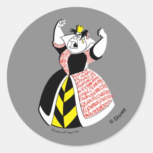 The Queen of Hearts  Skirt Text Design Classic Round Sticker