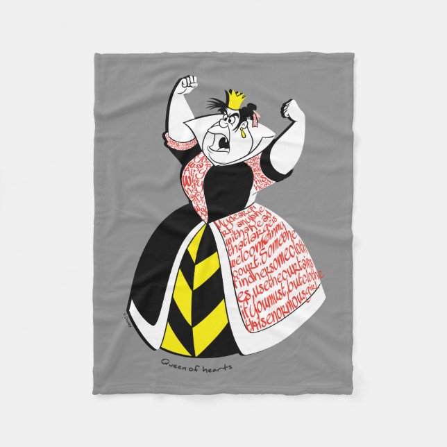 The Queen of Hearts | Skirt Text Design Fleece Blanket (Front)