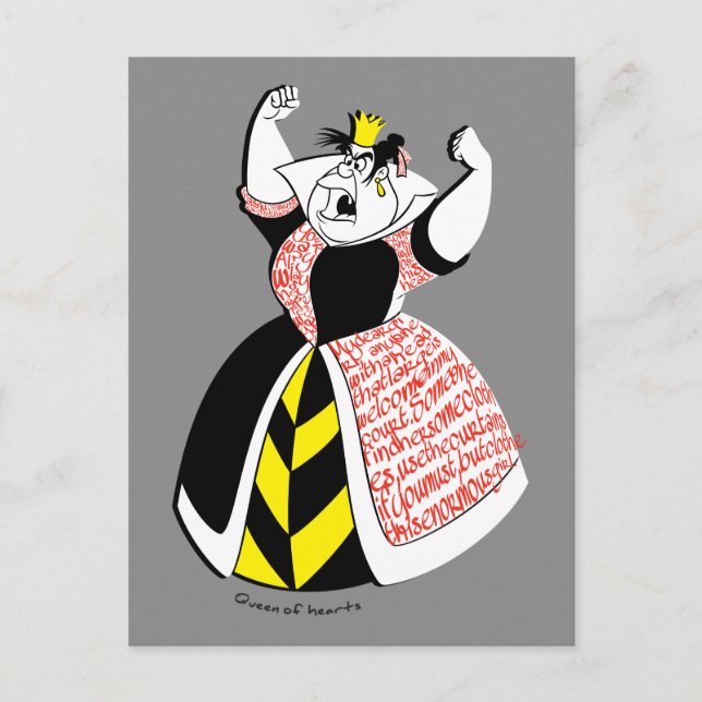 The Queen of Hearts | Skirt Text Design Postcard (Front)