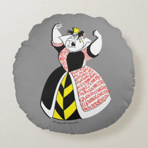 The Queen of Hearts Skirt Text Design Round Pillow