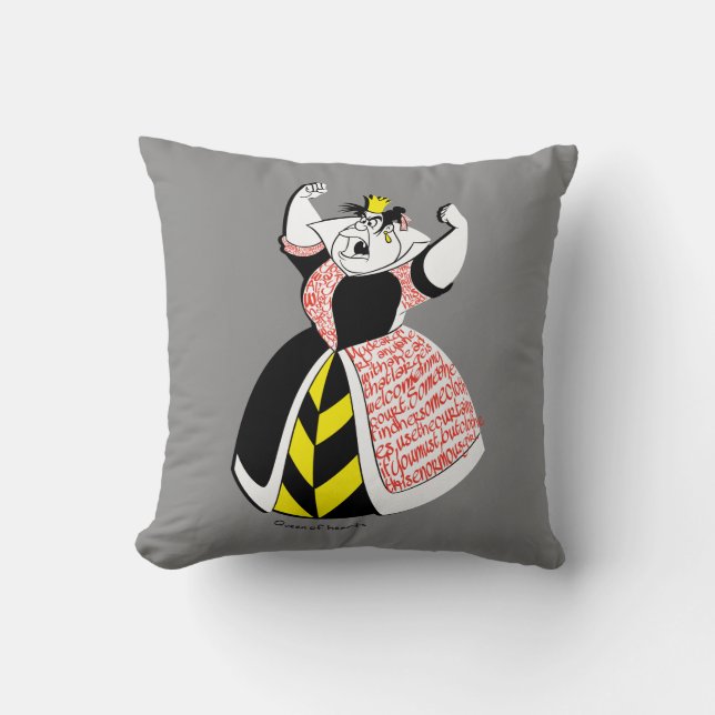 The Queen of Hearts | Skirt Text Design Throw Pillow (Front)