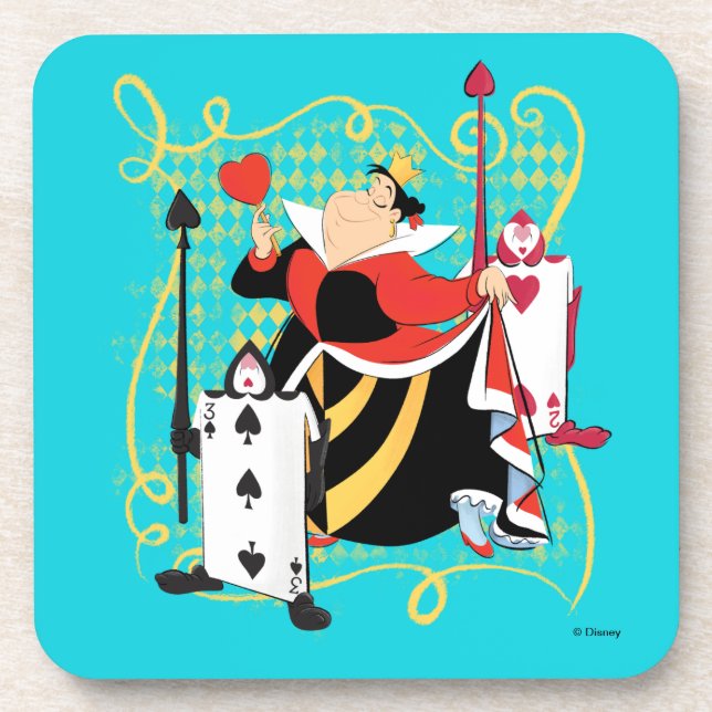 The Queen of Hearts | The Queen's Card Soldiers Beverage Coaster (Front)