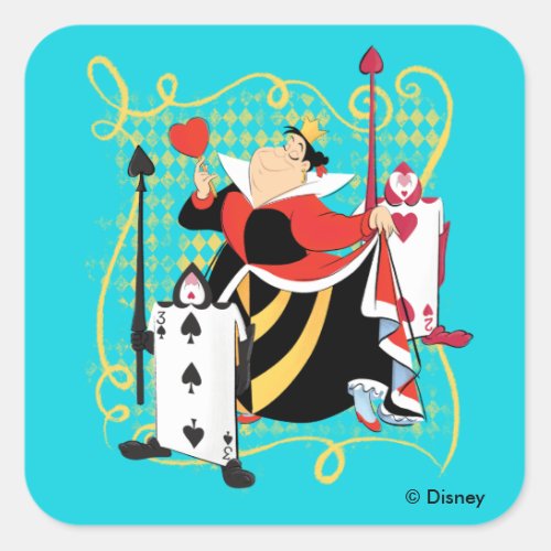 The Queen of Hearts  The Queens Card Soldiers Square Sticker