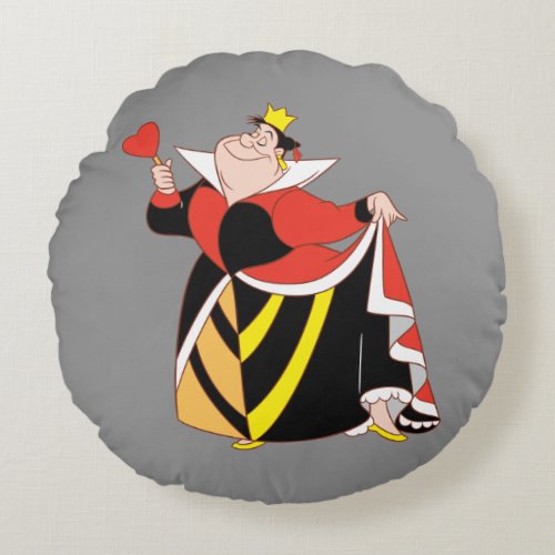 The Queen of Hearts  With A Small Step  A Smile Round Pillow