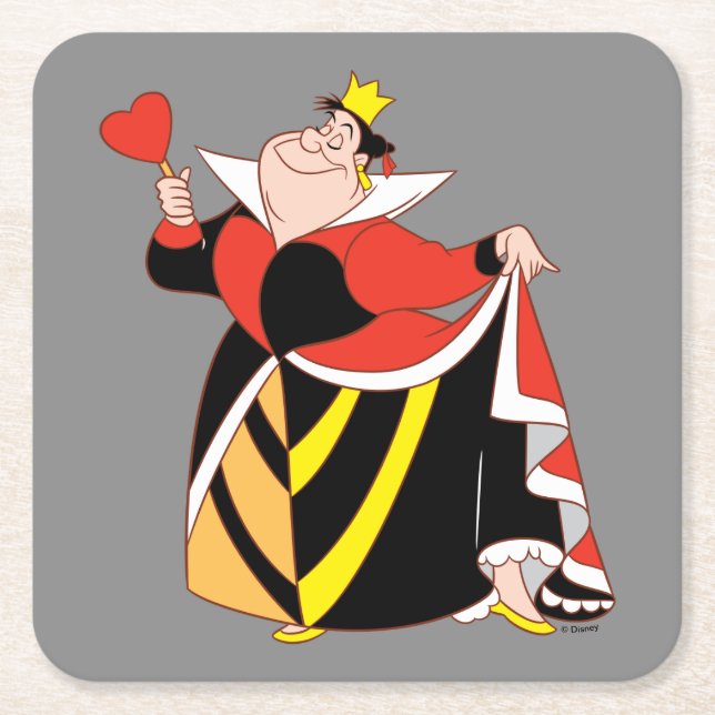 The Queen of Hearts | With A Small Step & A Smile Square Paper Coaster (Front)