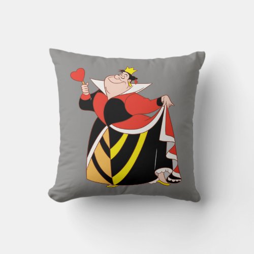The Queen of Hearts  With A Small Step  A Smile Throw Pillow