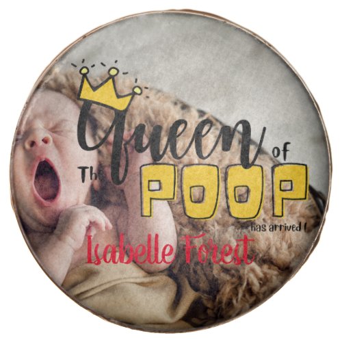 The Queen of POOP Has Arrived _Birth Announcement  Chocolate Covered Oreo