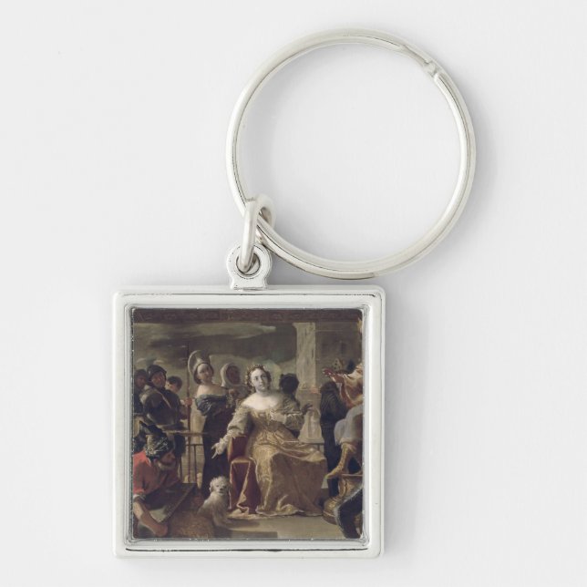 The Queen of Sheba before Solomon Keychain (Front)