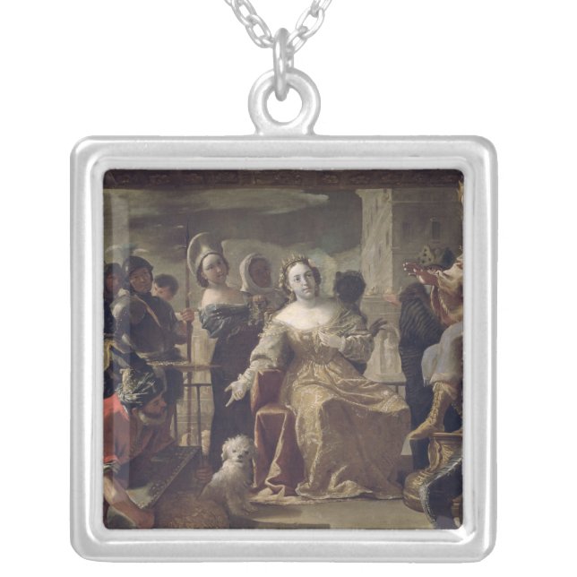 The Queen of Sheba before Solomon Silver Plated Necklace (Front)