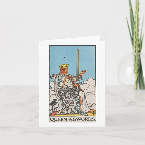 The Queen of swords blank card