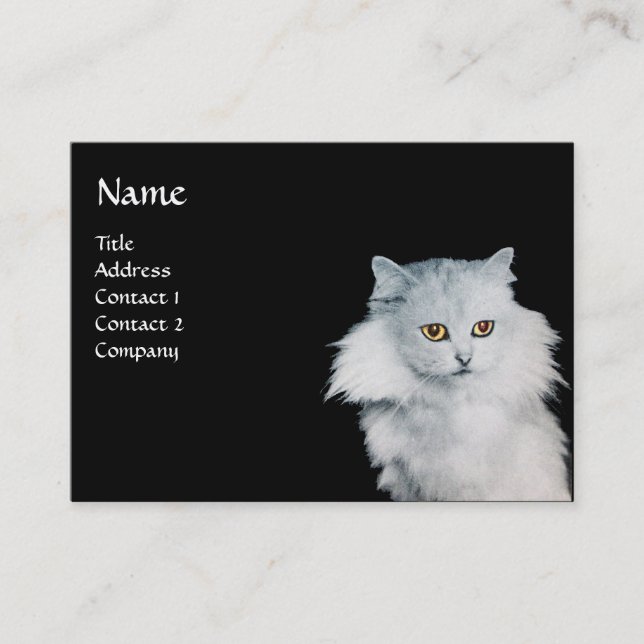 THE QUEEN OF WHITE CATS MONOGRAM BUSINESS CARD (Front)