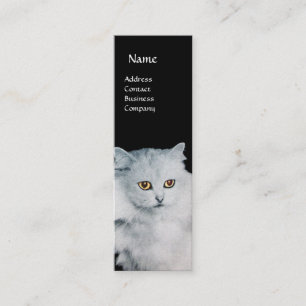 THE QUEEN OF WHITE CATS MONOGRAM MINI BUSINESS CARD