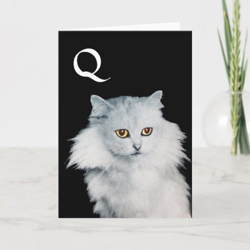 THE QUEEN OF WHITE CATS MONOGRAM NOTE CARD