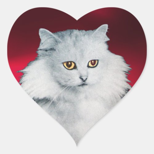 THE QUEEN OF WHITE CATS Red Heart Heart Sticker