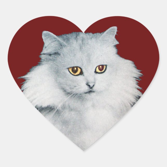 THE QUEEN OF WHITE CATS, Red Heart Sticker (Front)