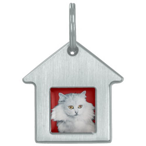 THE QUEEN OF WHITE CATSred Pet ID Tag