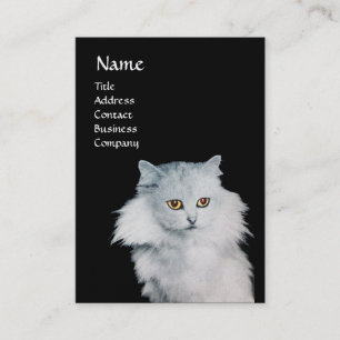 THE QUEEN OF WHITE CATS,white pearl paper Business Card