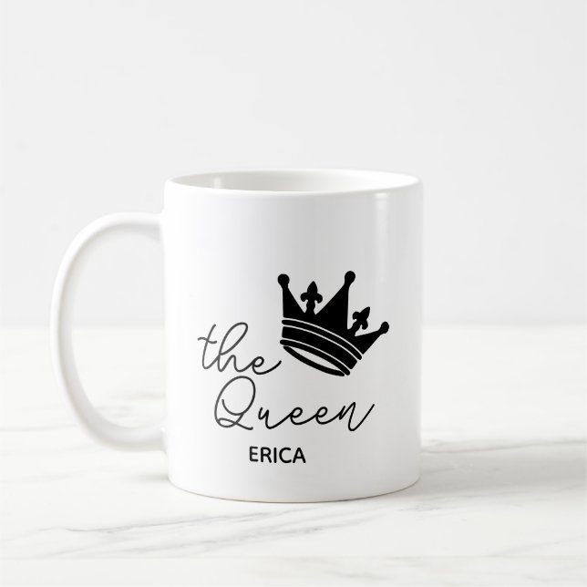 The queen Personalised Crown Mug Gift wife (Left)