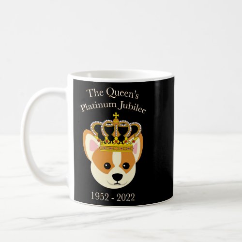 The Queen Platinum Jubilee Corgi with Crown Dog Lo Coffee Mug