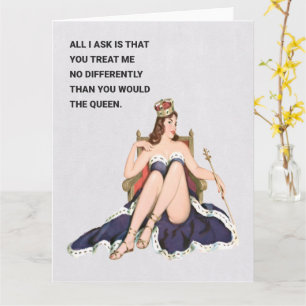 The Queen Retro Humor Greeting Card