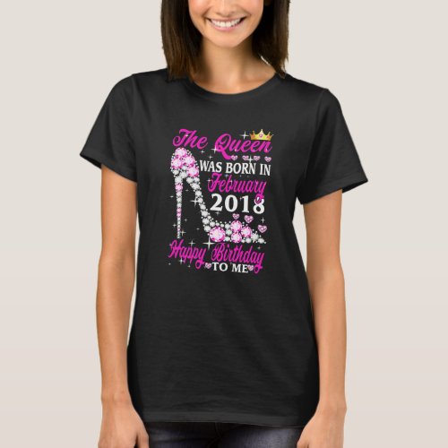 The Queen Was Born In February 2018 5th Birthday H T_Shirt