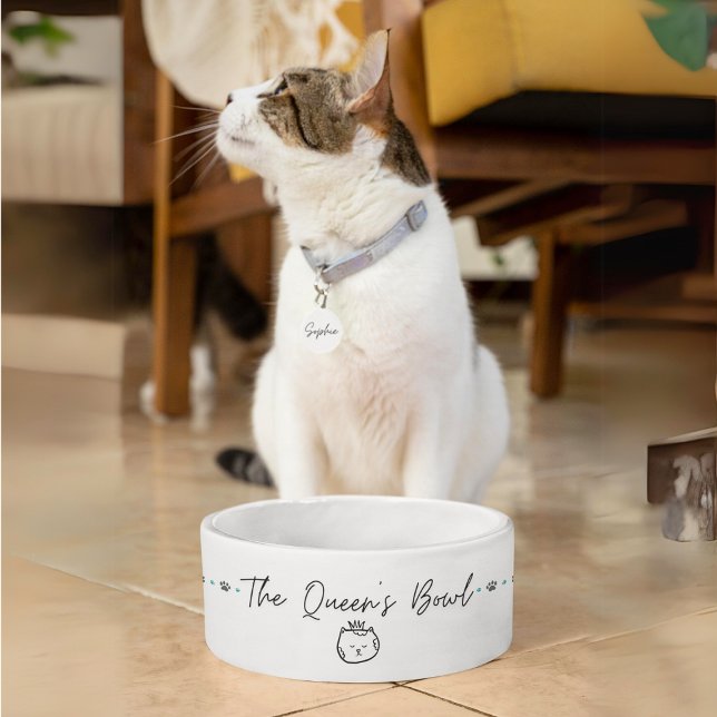 The Queen's Bowl Funny Cat Water Food Dish (Creator Uploaded)