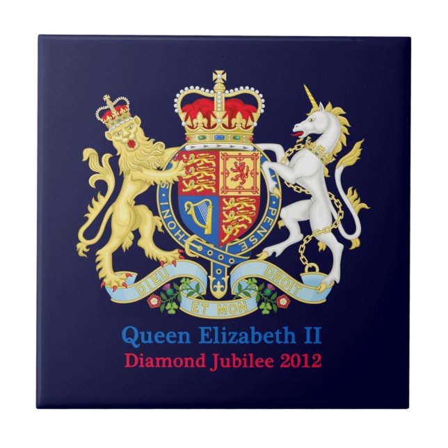 The Queen's Diamond Jubilee Crest Ceramic Tile (Front)